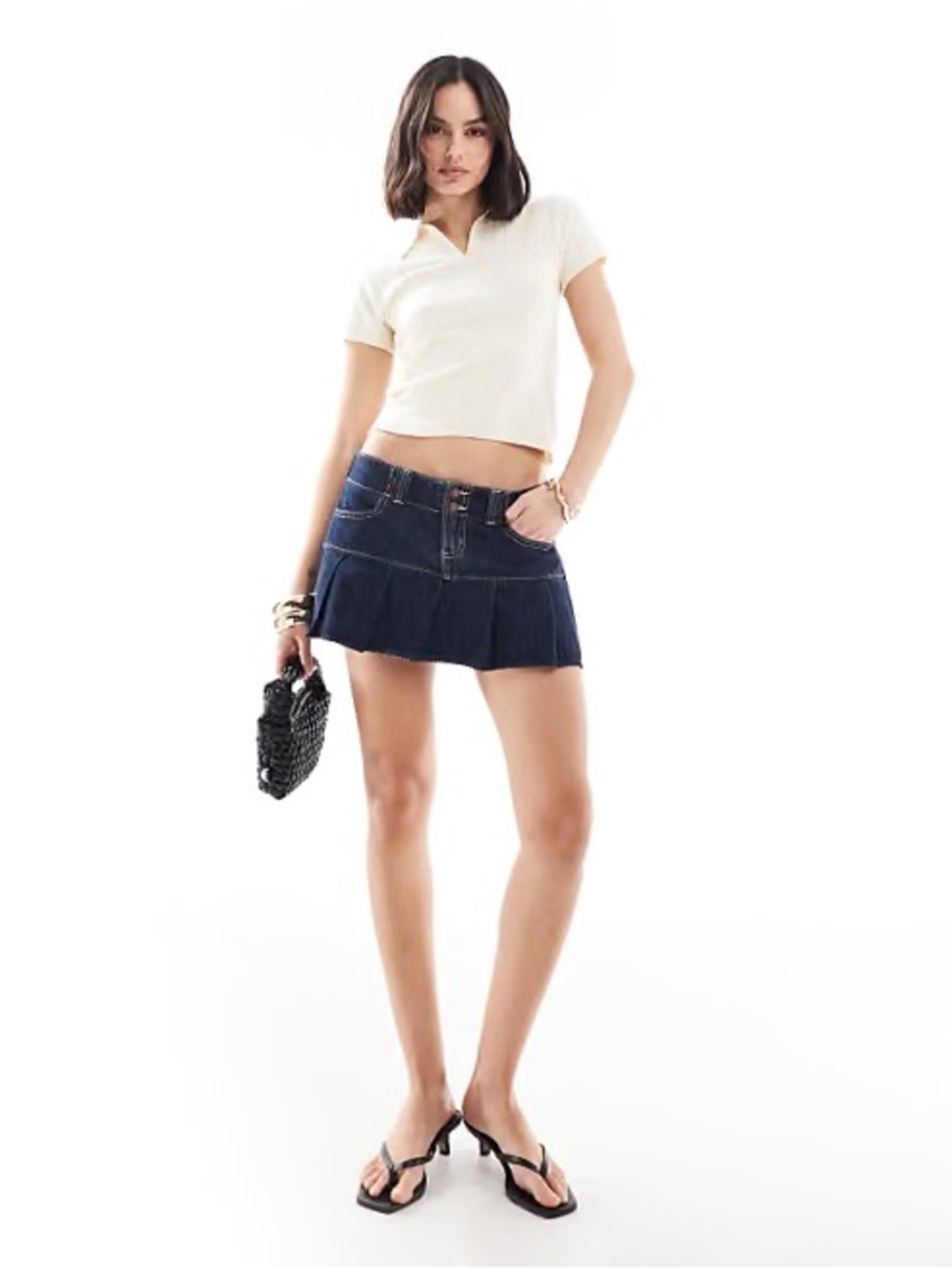 Hollister Dark Blue Denim Mini Skirt